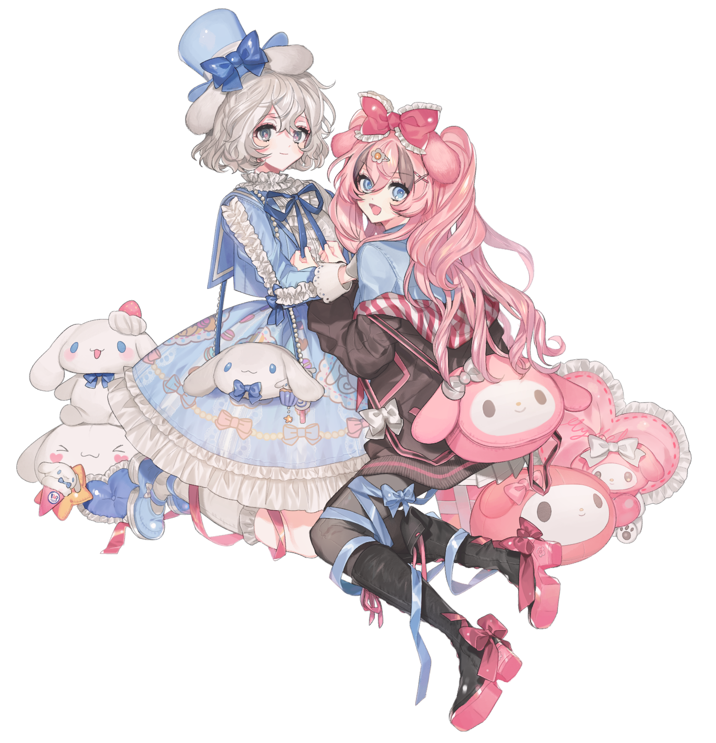 lunch (lunchicken) sanrio cinnamoroll my melody dress heels lolita fashion transparent png